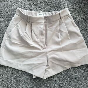 Abercrombie and Fitch high waisted taupe pleated tailored shorts